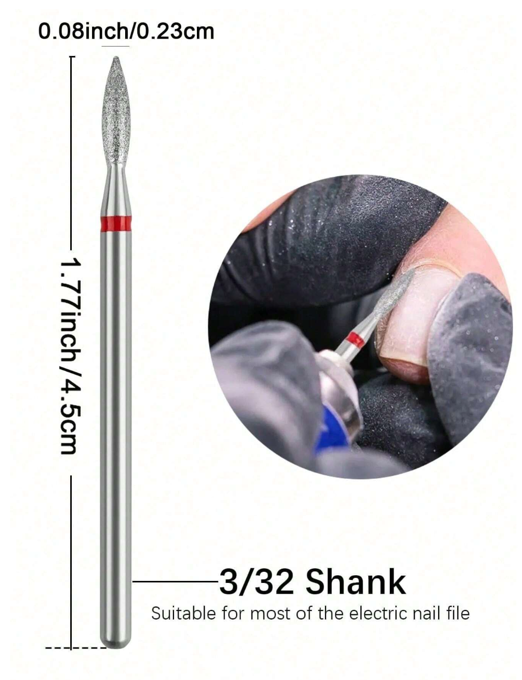 Flame Shape Cuticle Nail Drill Bits