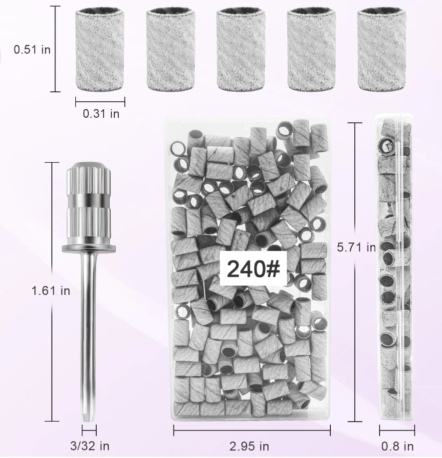 Nail Sanding Bands For Electric Nail Drill, 100pcs