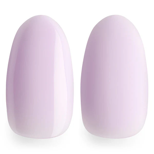 Two pastel purple nail swatches showcasing the Inspire Multi-Flex Gel from COLORS by VanDahl for professional nail care.