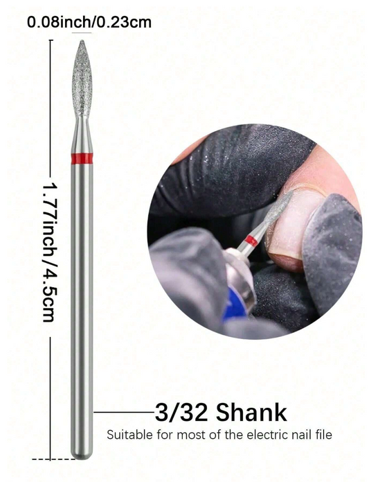 Flame Shape Cuticle Nail Drill Bits